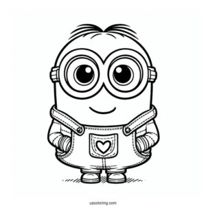 Cute Coloring Page Of Easy Minion For Preschoolers