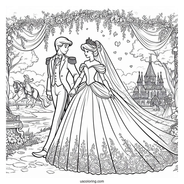 Coloring Page Of Cinderella_s Wedding