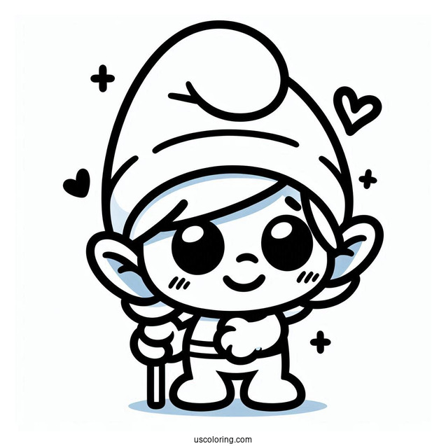 Kawaii Baby Smurf Coloring In