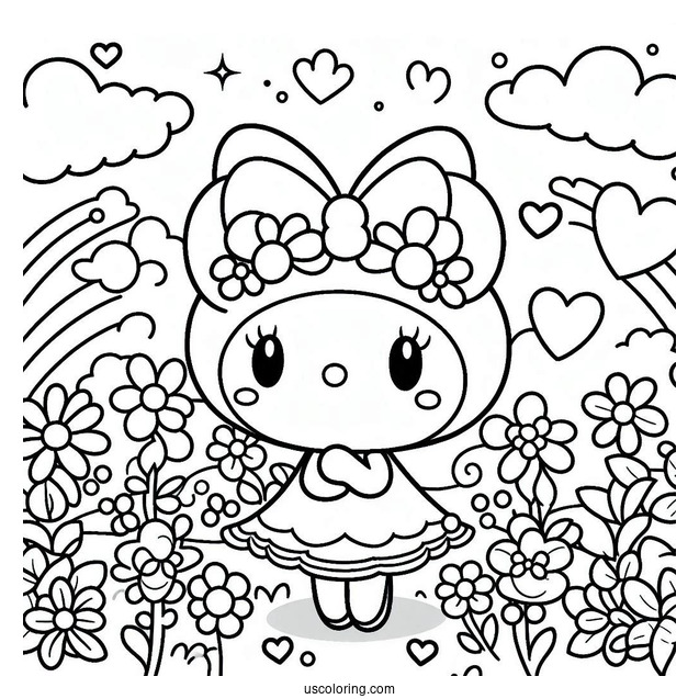 Easy My Melody Coloring Page For Kids