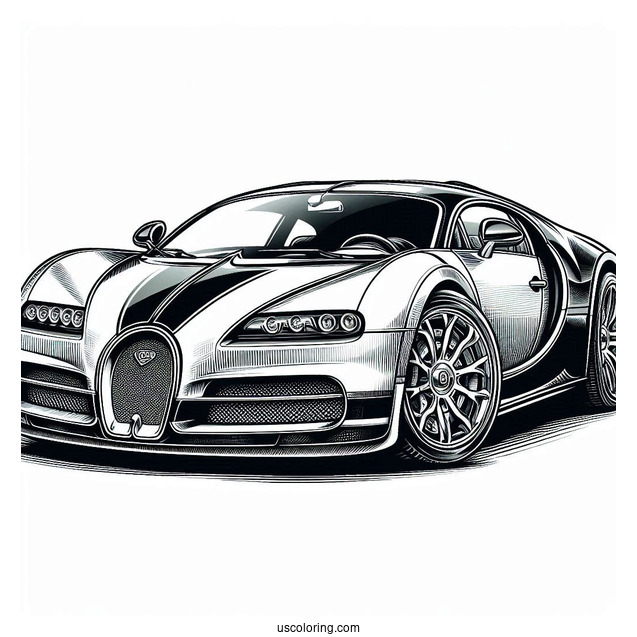 Realistic Bugatti Coloring Page Divo
