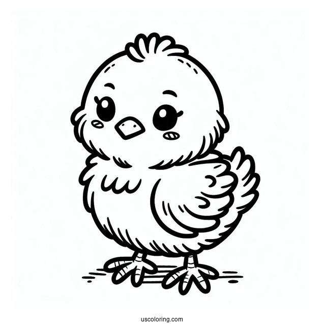 Cute Baby Chick Coloring Page For Kids
