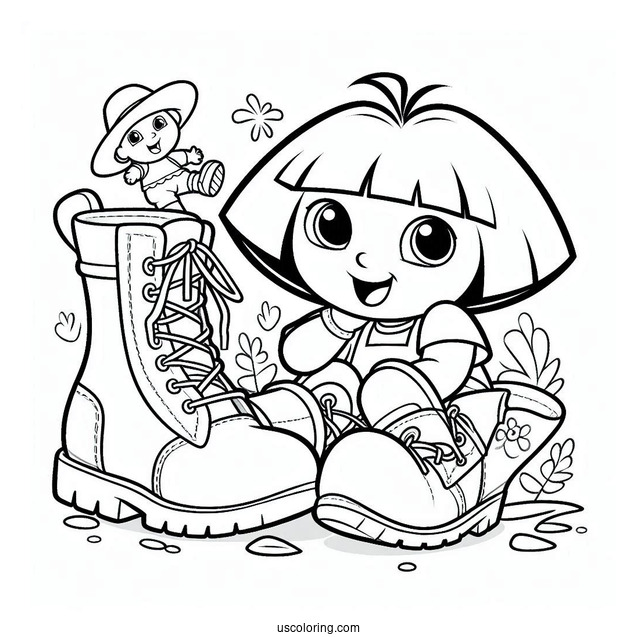 Boots And Dora Having Fun
