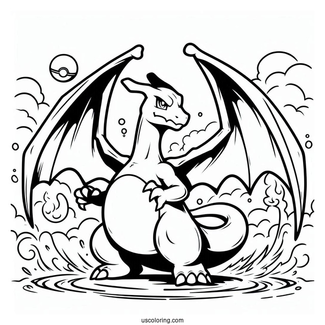 Coloring Sheet Of Charizard Poster