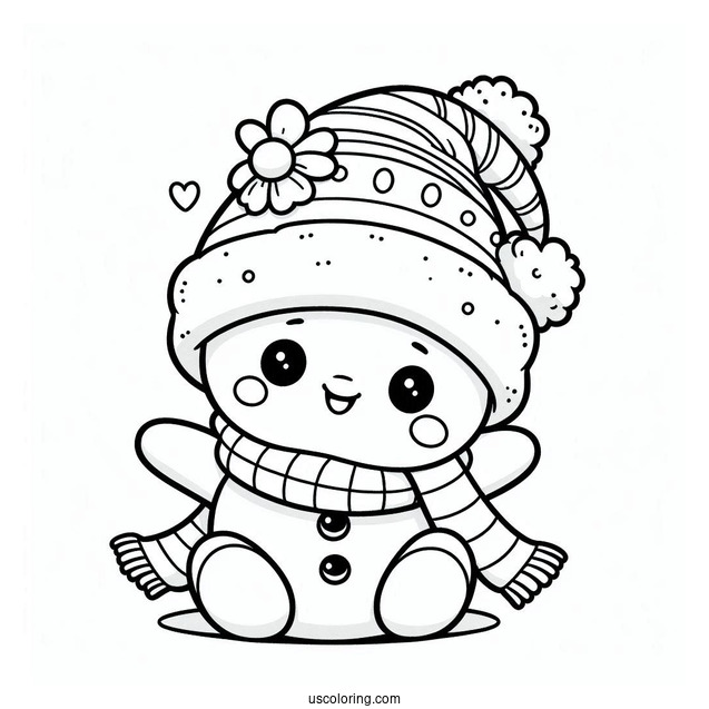 Cute Baby Snowman Coloring Page