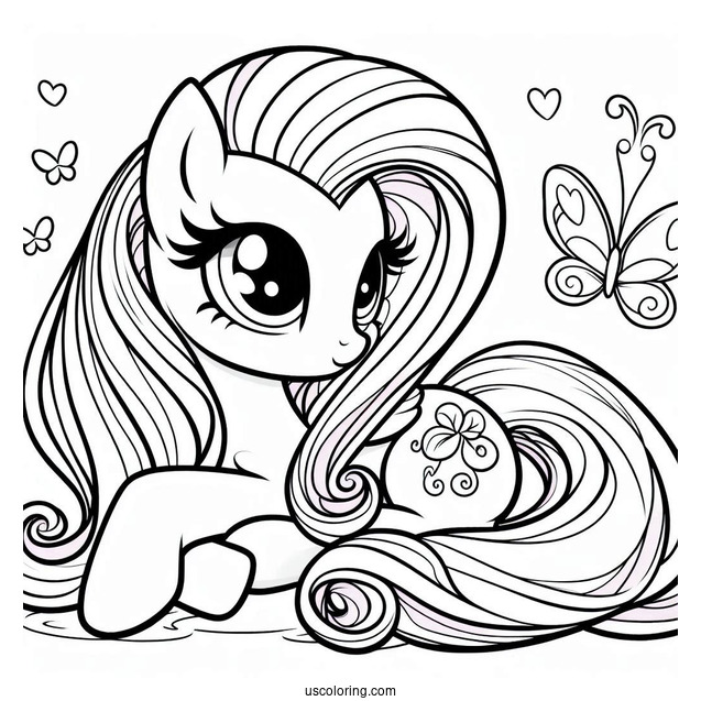 Coloring Page of Fluttershy from My Little Pony