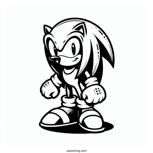 Knuckles From Sonic Coloring Sheet