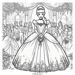 Coloring Page Of Cinderella_s Wedding