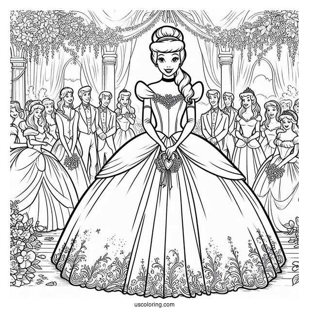 Coloring Page Of Cinderella_s Wedding