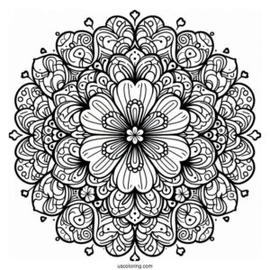 St. Patrick's Day Coloring Page Intricate Clover Mandala