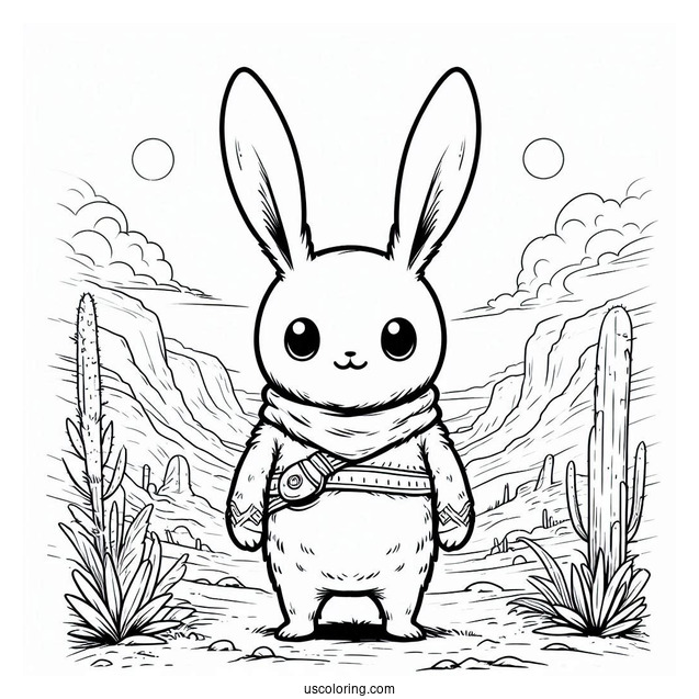 Sprunki Coloring Page Of Tunner Standing In The Desert