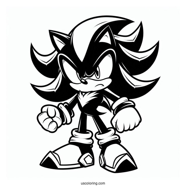 Angry Shadow Coloring Page The Hedgehog