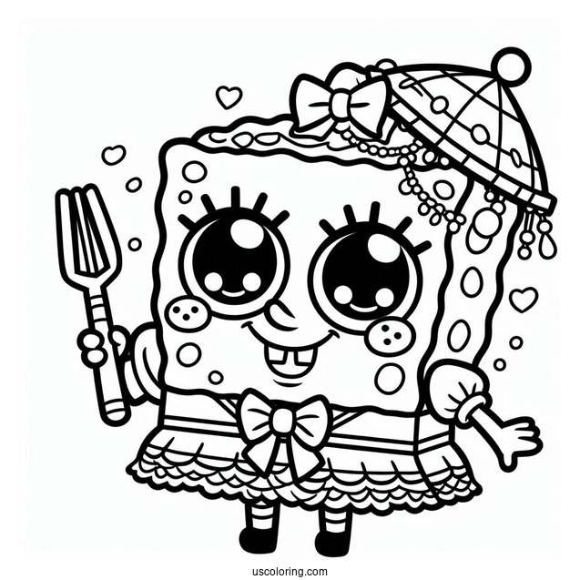 Easy Outline Of SpongeBob To Color For Kids