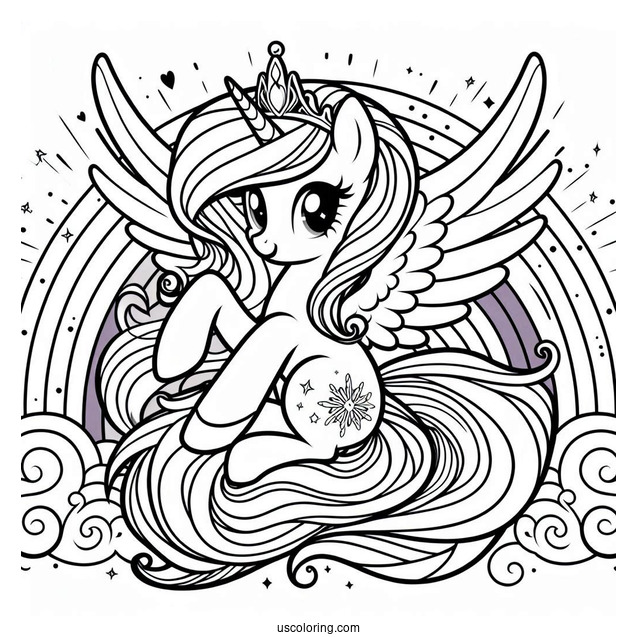 Princess Celestia On Rainbow