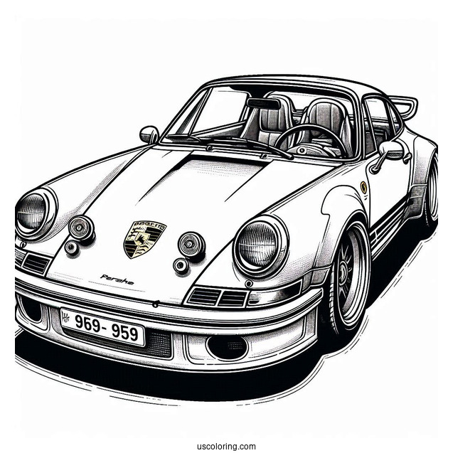 Porsche Coloring Page 959 Moby Dick