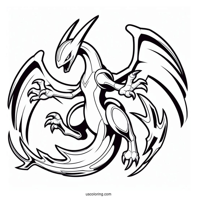 Rayquaza Coloring Page With Claws Out