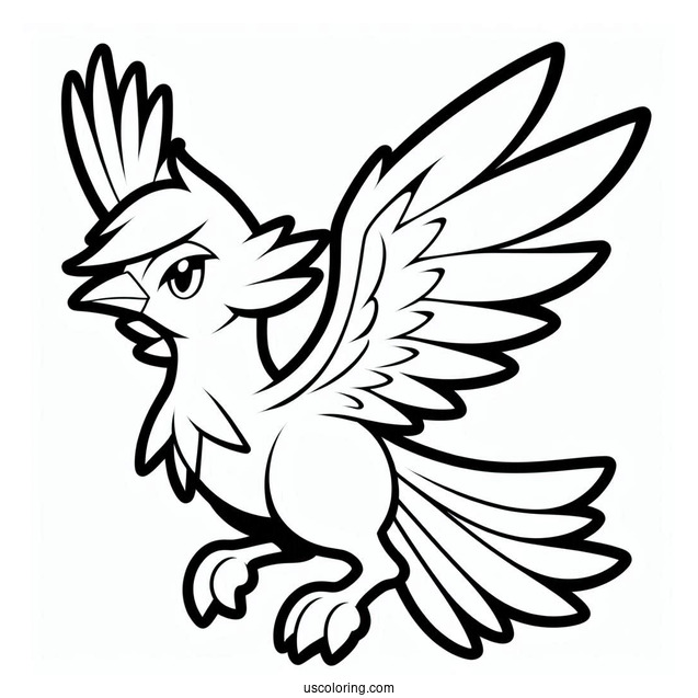 Staraptor Outline Coloring In For Kids