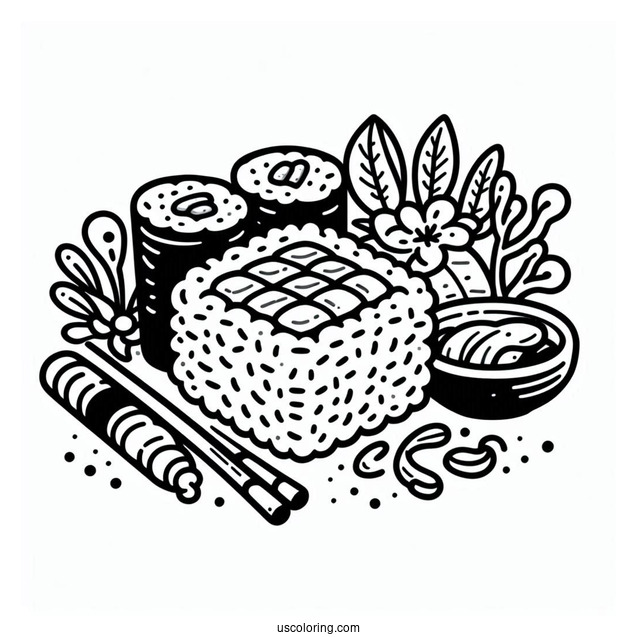Coloring Page Of Sushi