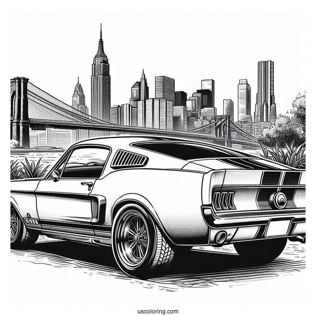Vintage American Muscle Mustang Car