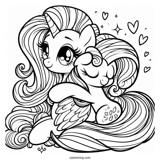 Pinkie Pie Coloring Page Hugging Twilight Sparkle