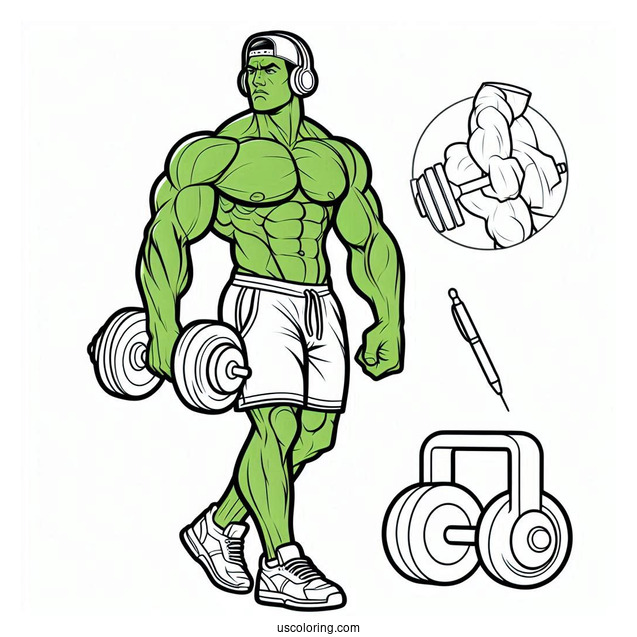 Simple Outline Of Incredible Hulk For Preschoolers