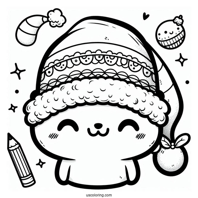 Santas Hat Coloring Page