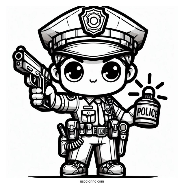 Police State Trooper To Color