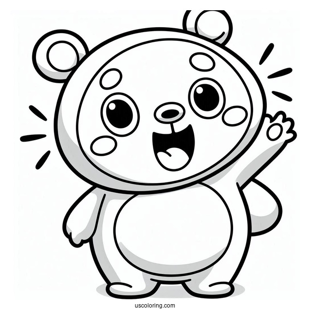 Pororo Coloring Page Of Rody Grinning And Waving