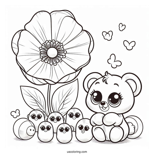 Poppy Playtime Coloring Page Of Poppy With Mini Huggies For Kids
