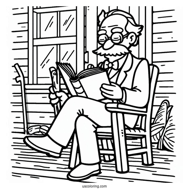 Simpsons Coloring Pages Of Gentle Hans Moleman
