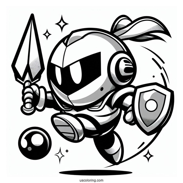 Super Smash Bros Coloring Page Of Meta Knight For Kids