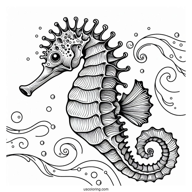 Realistic Seahorse In The Ocean