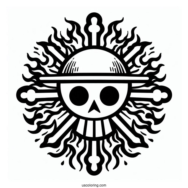 Easy One Piece Coloring Page Of Logo