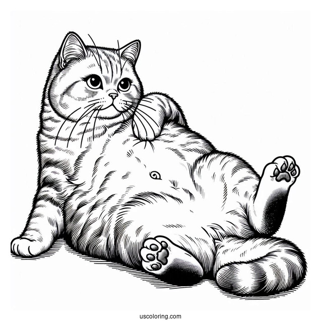 Adult Cat Exposing Belly