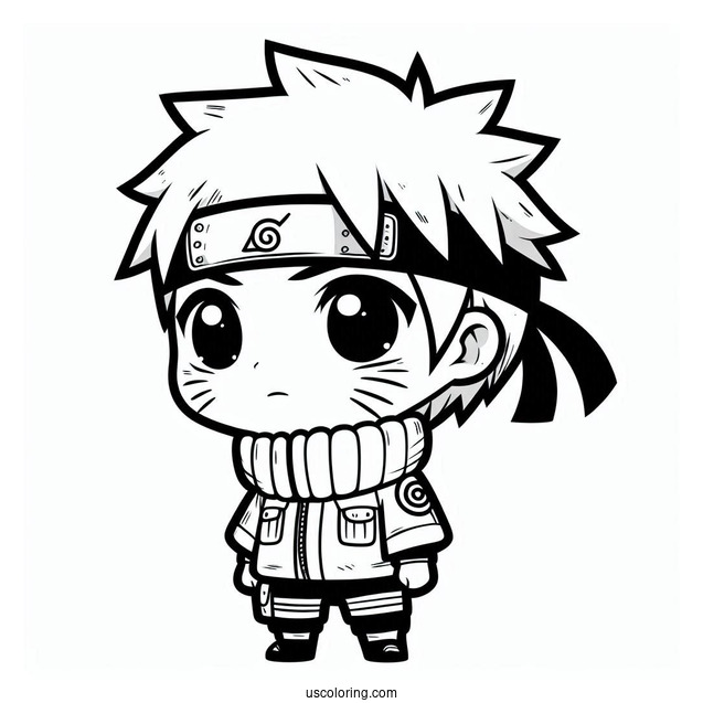 Naruto Coloring Page Of Chibi Sasuke For Preschoolers