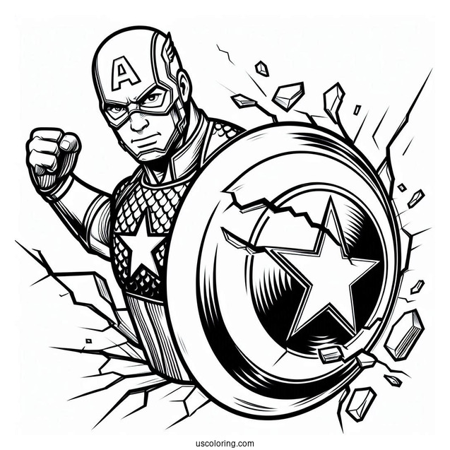 Captain America With Broken Shield
