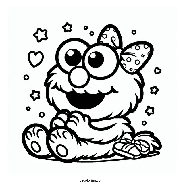 Chibi Elmo Coloring Page For Preschoolers