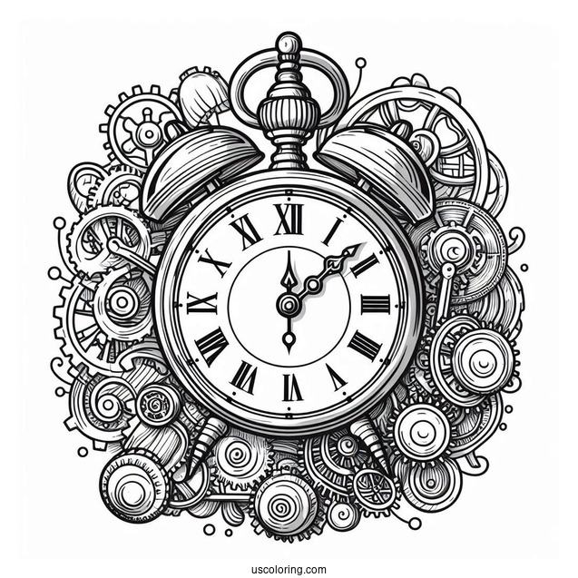 Cogsworth Clock Coloring Page