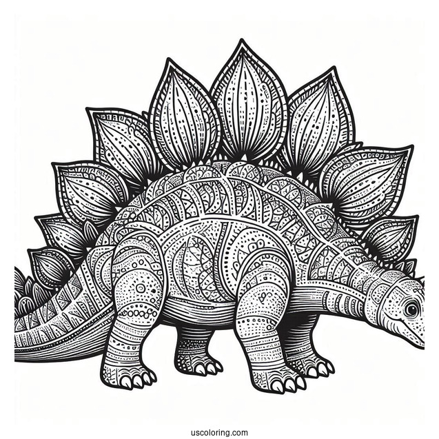 Stegosaurus Coloring Page With Detailed Dermal Plates