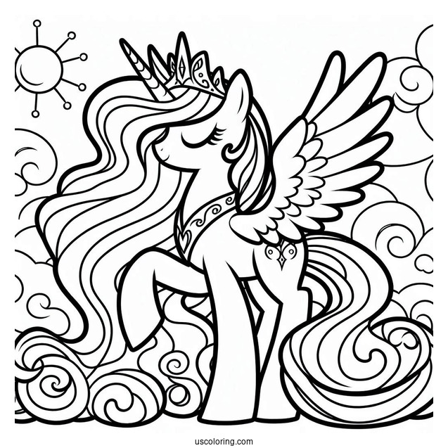 Princess Celestia Coloring In For Preschoolers