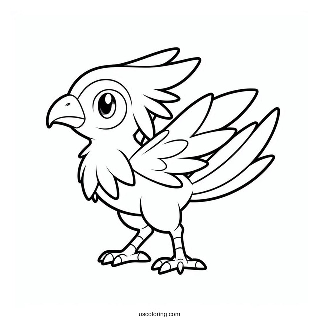 Staraptor Outline Coloring In For Kids