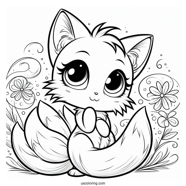 Curious Tails Coloring Page