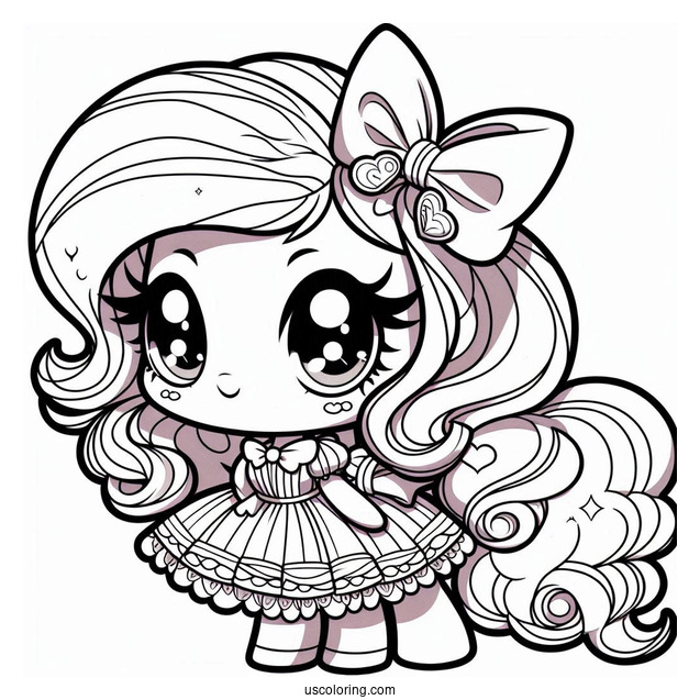 Chibi Kawaii Equestria Girls Pinkie Pie Coloring Page For Kids