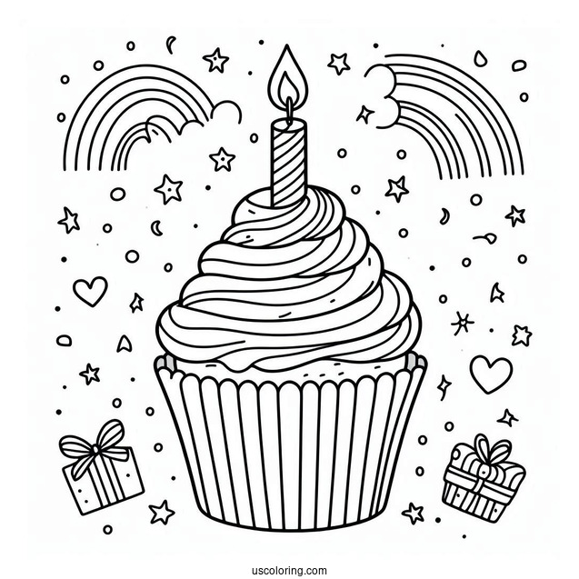 Birthday Cupcake With Candle