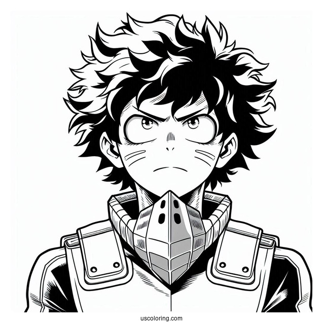 My Hero Academia Coloring Page Of Izuku Midoriya For Kids