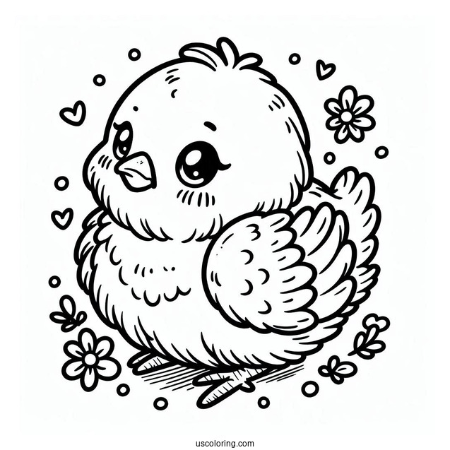 Cute Baby Chick Coloring Page For Kids