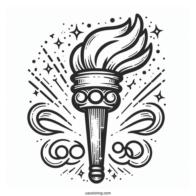 Olympics Coloring Page Torch For Kids