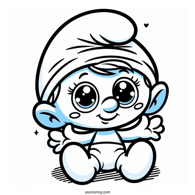 Kawaii Baby Smurf Coloring In