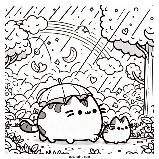 Pusheen And Stormy Walking In Park