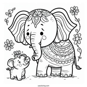 Elephant And Piggie Coloring For Preschoolers